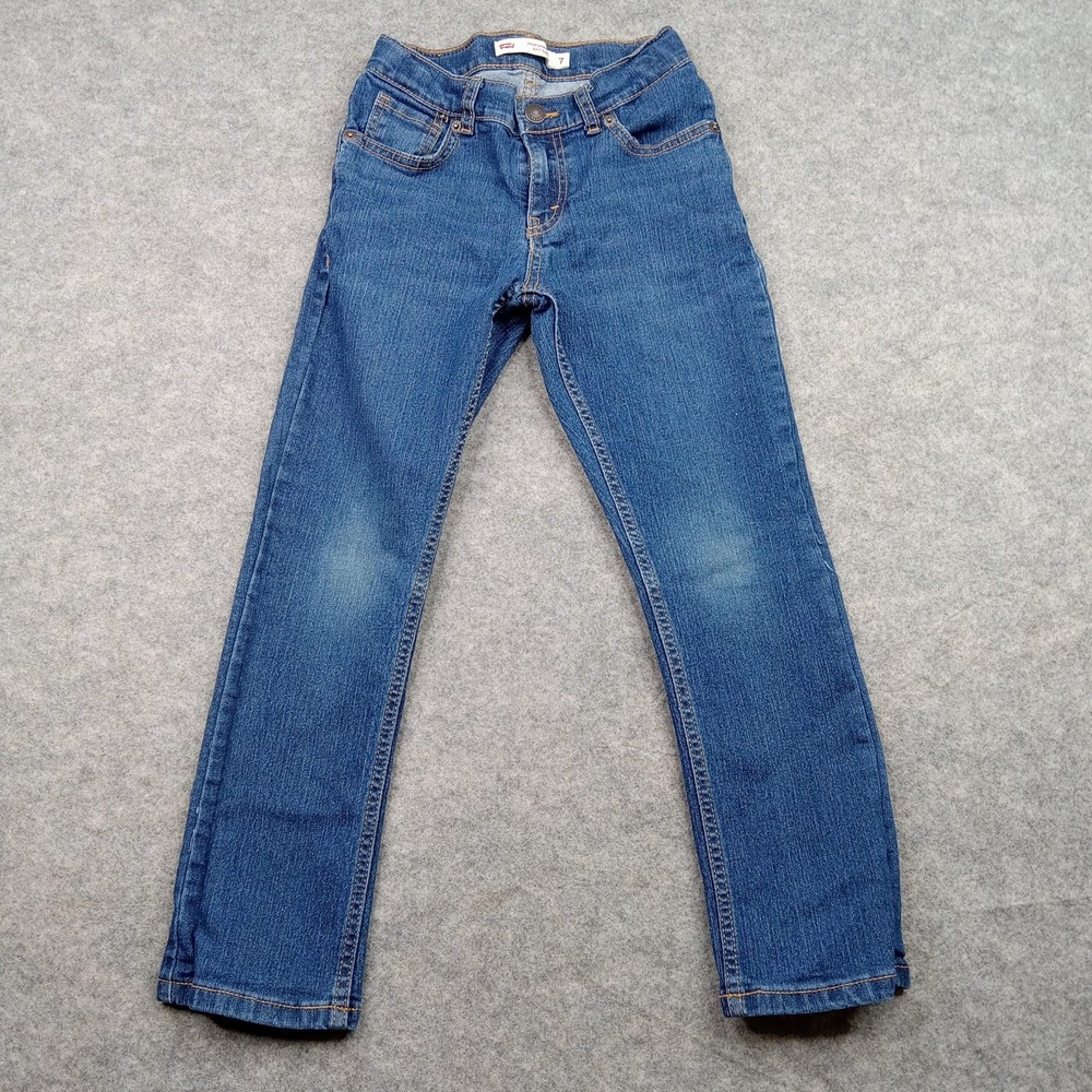 Levi's 511 Slim Jeans Boys 7 Blue Performance Denim Stretch 5-Pocket Zip Fly